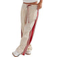 Women’s Striped Drawstring Wide-Leg Pants with Pockets