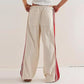 Women’s Striped Drawstring Wide-Leg Pants with Pockets