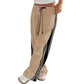 Women’s Striped Drawstring Wide-Leg Pants with Pockets