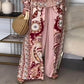 Women’s Ethnic Print Top & Wide Leg Pants 2-Piece Set