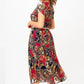 Vintage Print Chiffon A-Line Dress