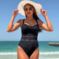 Women's One-Piece Swimsuit with Mesh Detail