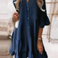 🔥Last Day Promotion 50% OFF👗V-Neck Ruffle Trim Summer Dress – Lightweight Denim Look