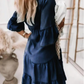 🔥Last Day Promotion 50% OFF👗V-Neck Ruffle Trim Summer Dress – Lightweight Denim Look