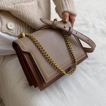 Retro Shoulder Mini Square Bag with Chain Strap