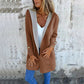 Women's Color Block Open Front Hooded Coat
