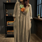 Loose Fit Solid Color V-Neck Maxi Dress