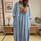 Loose Fit Solid Color V-Neck Maxi Dress