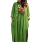 Loose Fit Solid Color V-Neck Maxi Dress