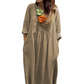 Loose Fit Solid Color V-Neck Maxi Dress