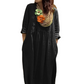 Loose Fit Solid Color V-Neck Maxi Dress