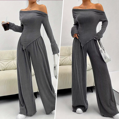 Women's Off-The-Shoulder Top & Pants 2-Piece Set