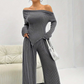 Women's Off-The-Shoulder Top & Pants 2-Piece Set
