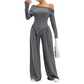Women's Off-The-Shoulder Top & Pants 2-Piece Set
