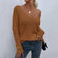 Graceful Loose V-Neck Pullover Knit Top