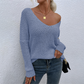 Graceful Loose V-Neck Pullover Knit Top