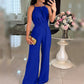 Women's Casual Ruched Halter Jumpsuits