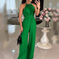 Women's Casual Ruched Halter Jumpsuits