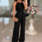 Women's Casual Ruched Halter Jumpsuits