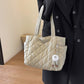 Women's Large Capacity Solid Quilted Shoulder Bag