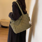 Women's Large Capacity Solid Quilted Shoulder Bag