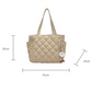 Women's Large Capacity Solid Quilted Shoulder Bag