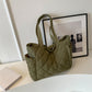 Women's Large Capacity Solid Quilted Shoulder Bag