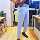 Chic Cropped Pants With Crossover Waistband