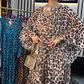 Leopard Print V-Neck Flowing Maxi Dress