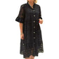Women's Lace Button Design Dress
