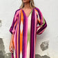 Women's V-Neck Long Sleeve Striped Dress