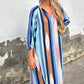 Women's V-Neck Long Sleeve Striped Dress