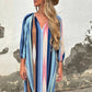 Women's V-Neck Long Sleeve Striped Dress