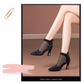 Stylish Block Heel Rhinestone Mesh Ankle Boots