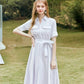 Sleek Shirt Dress With Front-Tie Waistband