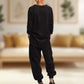 🎉2025 New Products Hot Sale✨Black Long Sleeve Top & Jogger Pants Set