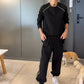 🎉2025 New Products Hot Sale✨Black Long Sleeve Top & Jogger Pants Set