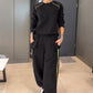 🎉2025 New Products Hot Sale✨Black Long Sleeve Top & Jogger Pants Set