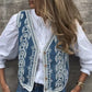 Women's Vintage Button-Front Embroidered Vest