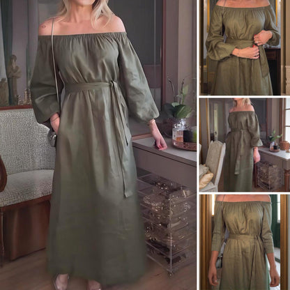 Women's Off-Shoulder Solid Dress