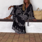 Women’s Casual Printed V-Neck Flowy Dress
