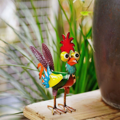 Funny Metal Rooster Yard Decor