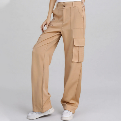 Women's Fashion Solid Color Cargo Pants