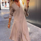 Women's V-Neck Solid Dress