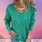 Reversible Hollow Pattern V-Neck Sweater