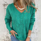 Reversible Hollow Pattern V-Neck Sweater