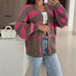 Women's Stylish Striped Open Front Sweater