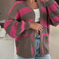 Women's Stylish Striped Open Front Sweater