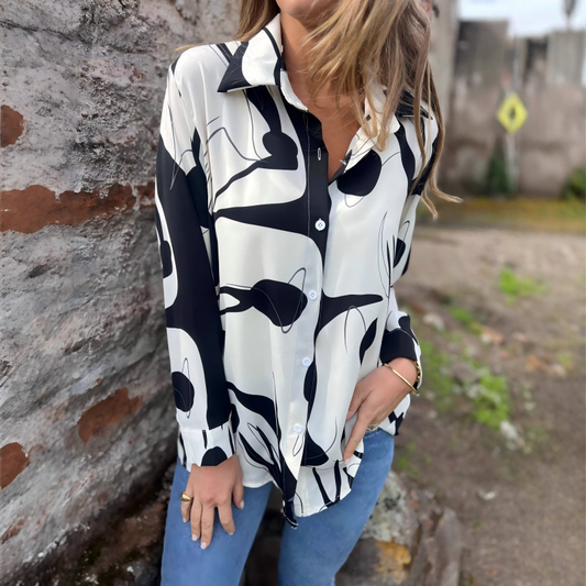 Women's Artistic Print Loose Shirt