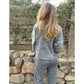 Vintage Washed Pullover Cropped Hoodie & Pants Set